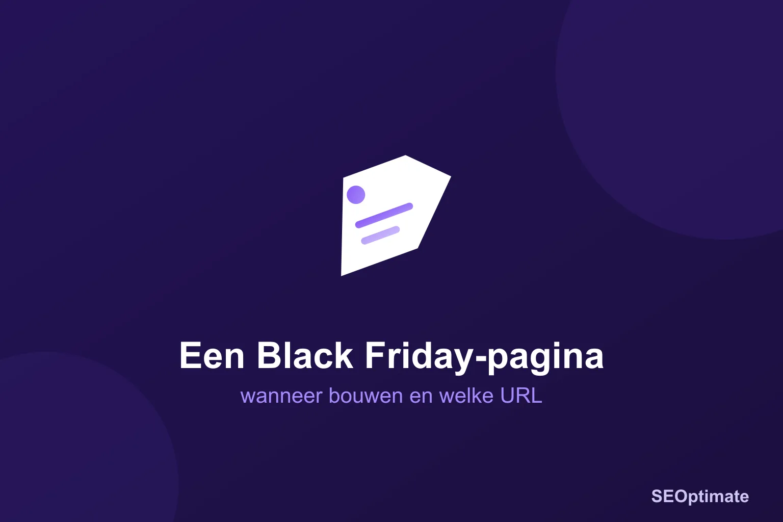 Prijslabel op donkerpaarse achtergrond, titel: een Black Friday-pagina voor je webshop