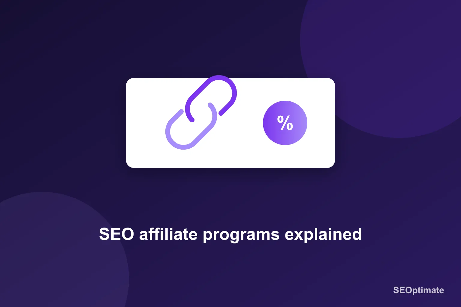 Illustration of two chain links and a percentage badge representing affiliate commission