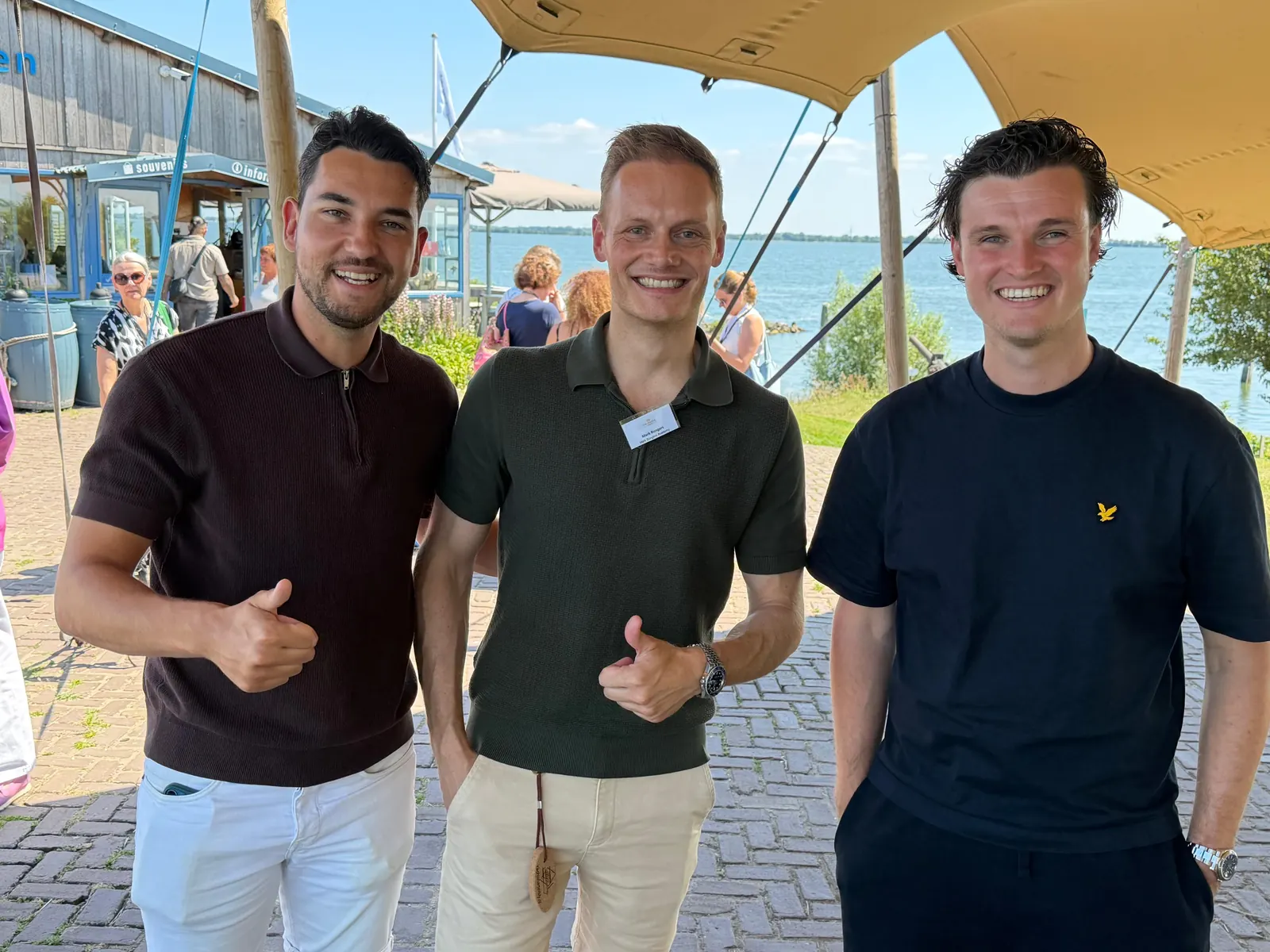 Roy, Koen and Mark of SEOptimate together by the water